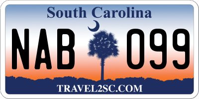 SC license plate NAB099