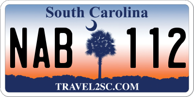 SC license plate NAB112