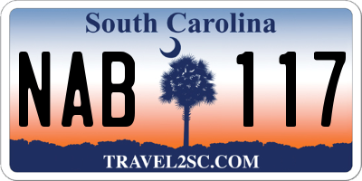 SC license plate NAB117