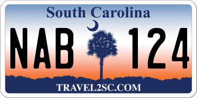 SC license plate NAB124