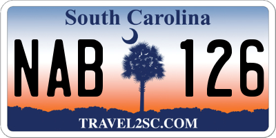 SC license plate NAB126