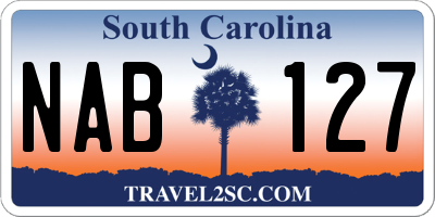SC license plate NAB127