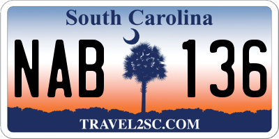 SC license plate NAB136