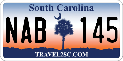 SC license plate NAB145