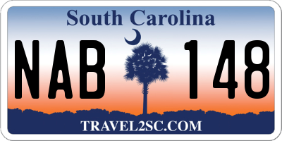 SC license plate NAB148
