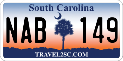 SC license plate NAB149