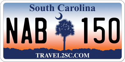 SC license plate NAB150