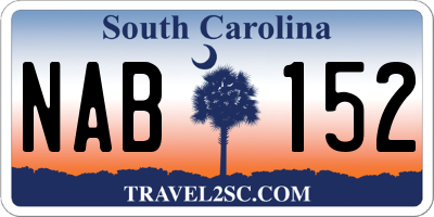 SC license plate NAB152