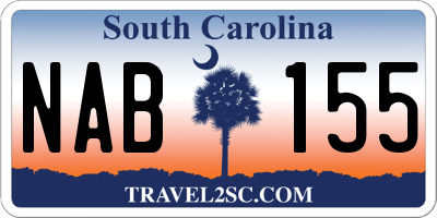 SC license plate NAB155