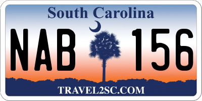SC license plate NAB156
