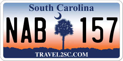 SC license plate NAB157