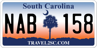 SC license plate NAB158