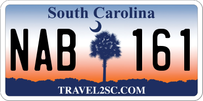 SC license plate NAB161