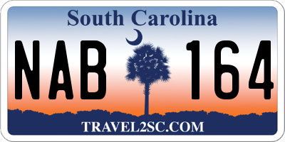 SC license plate NAB164