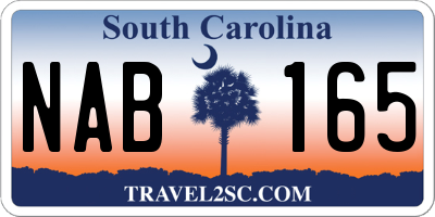 SC license plate NAB165