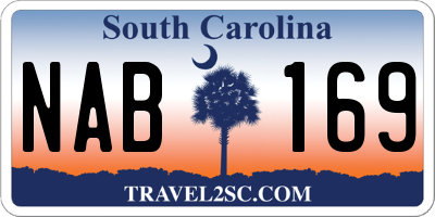SC license plate NAB169