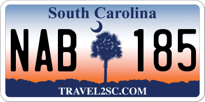 SC license plate NAB185