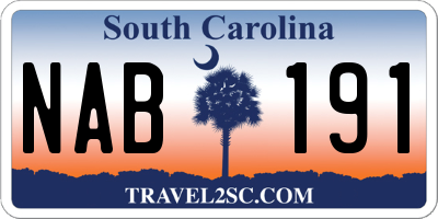 SC license plate NAB191