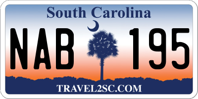 SC license plate NAB195
