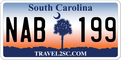SC license plate NAB199