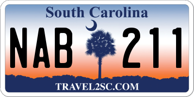 SC license plate NAB211