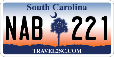 SC license plate NAB221