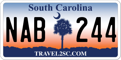 SC license plate NAB244
