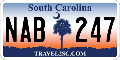 SC license plate NAB247