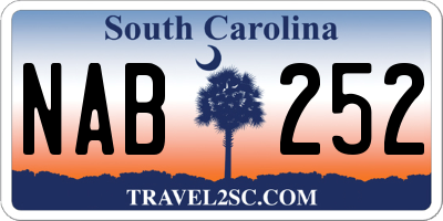 SC license plate NAB252
