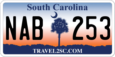 SC license plate NAB253