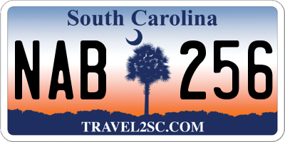 SC license plate NAB256