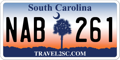 SC license plate NAB261