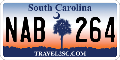 SC license plate NAB264