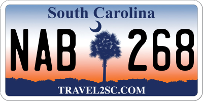 SC license plate NAB268