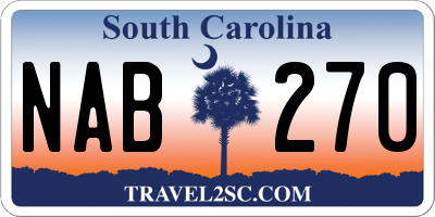 SC license plate NAB270