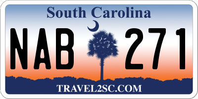 SC license plate NAB271