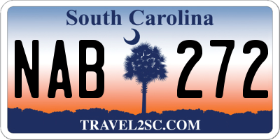 SC license plate NAB272