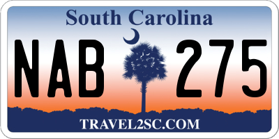 SC license plate NAB275