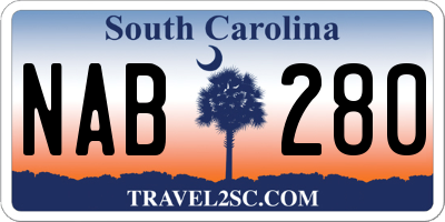 SC license plate NAB280