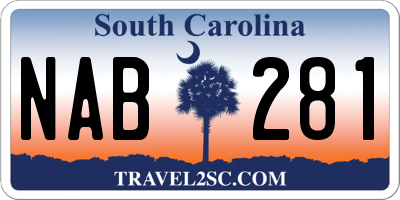 SC license plate NAB281