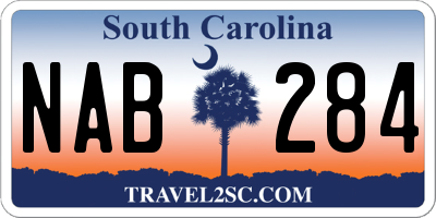 SC license plate NAB284