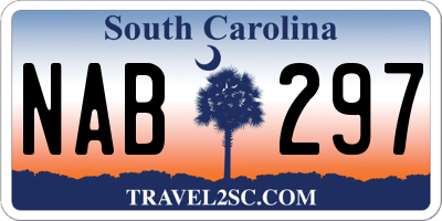 SC license plate NAB297
