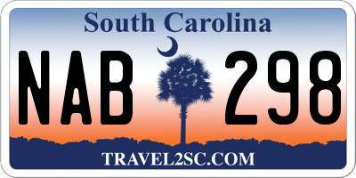 SC license plate NAB298