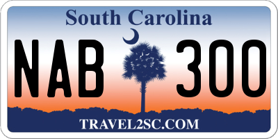 SC license plate NAB300