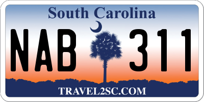 SC license plate NAB311