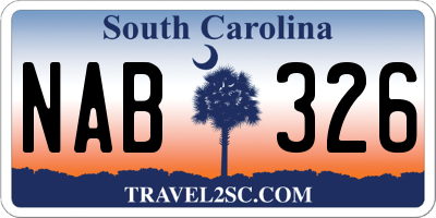 SC license plate NAB326
