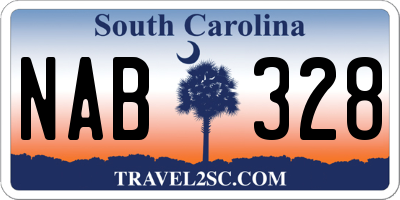SC license plate NAB328