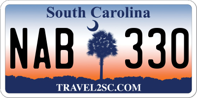 SC license plate NAB330