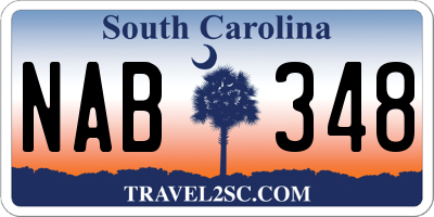 SC license plate NAB348