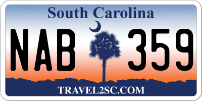 SC license plate NAB359